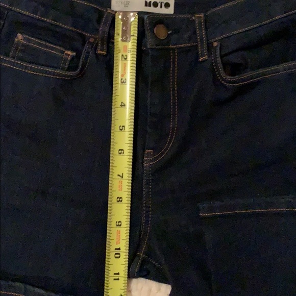 Women’s Top Shop Moto Dark Wash Flare Jeans - Picture 6 of 9